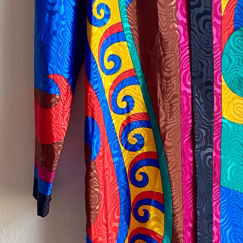 Colorful 80s TONI Abstract Patterned Dress - Picture 2 of 4